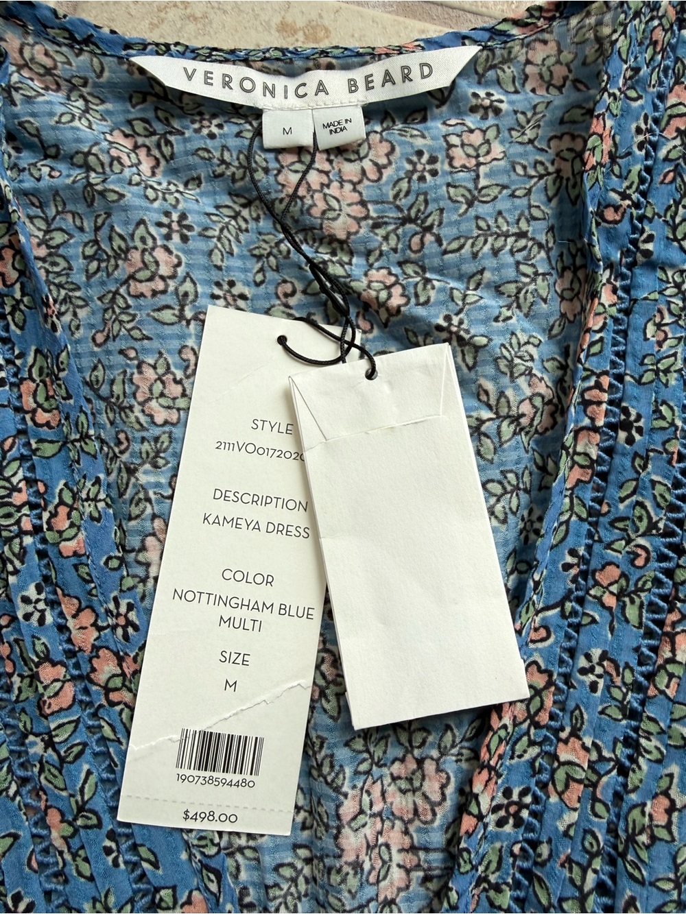 Veronica Beard NWT Kameya Dress |Nottingham Blue | Size M - Picture 4 of 7